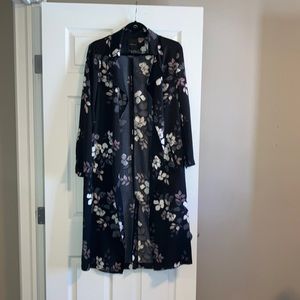 Dynamite Long Floral Blazer with Belt Size M